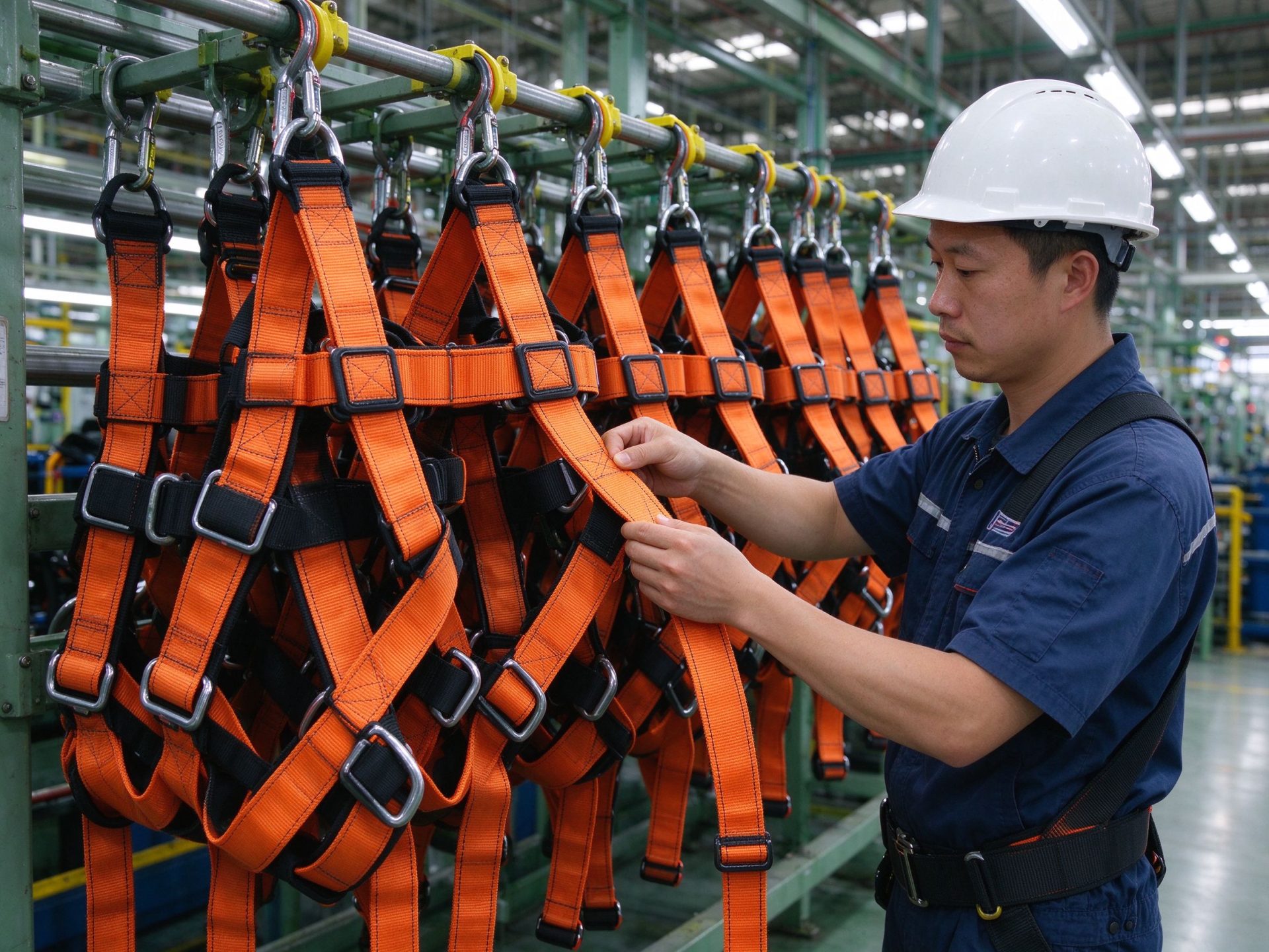 Safety harness assembly and inspection, Renqiu