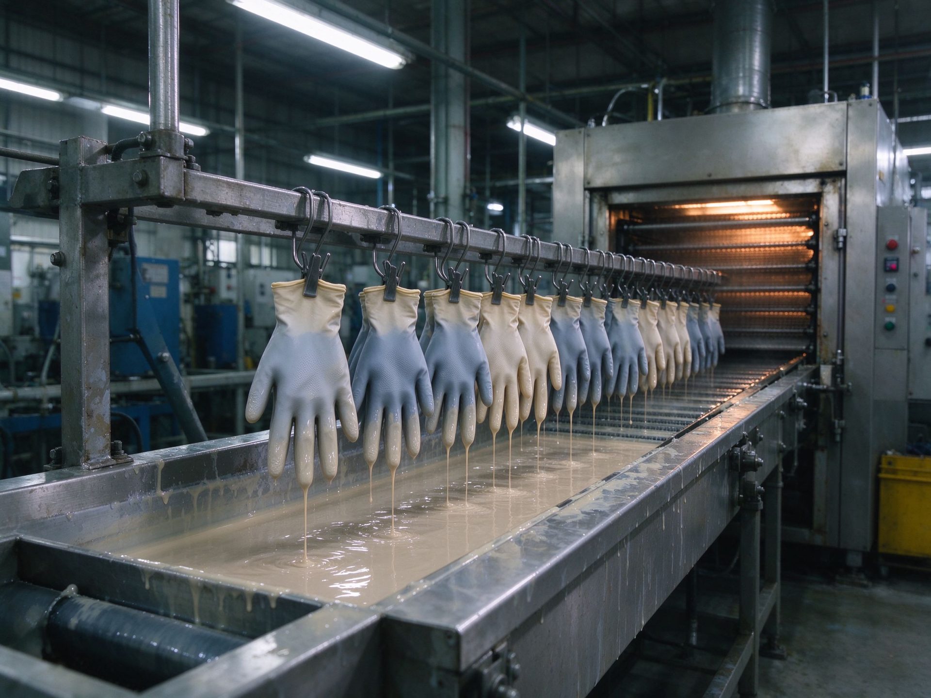 Glove dip coating line