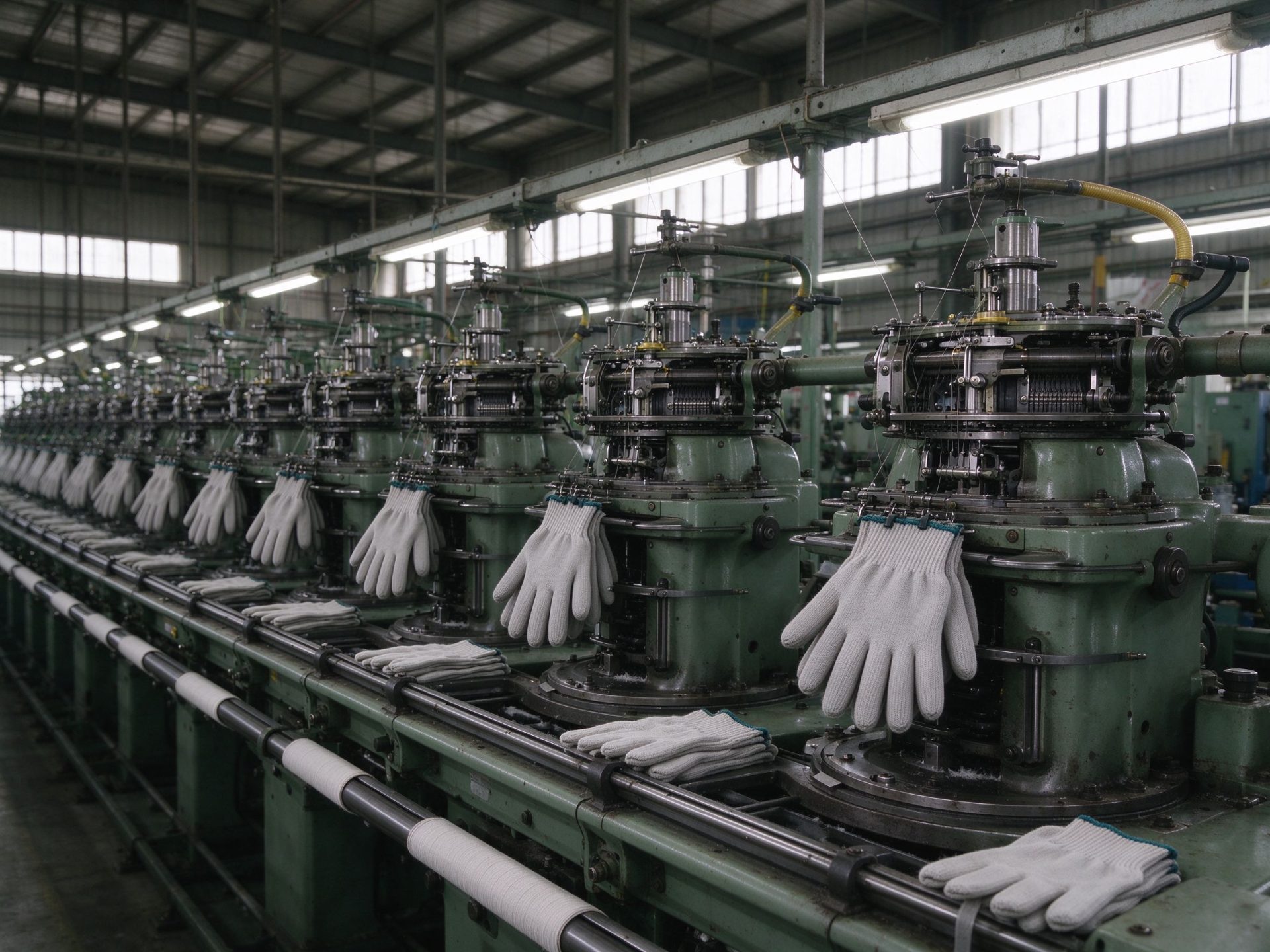Glove knitting production line