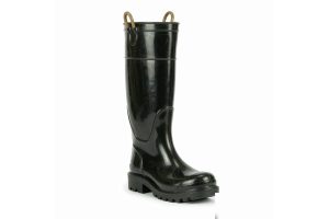 Chemical-resistant S5 safety boot in moulded rubber with steel toe cap